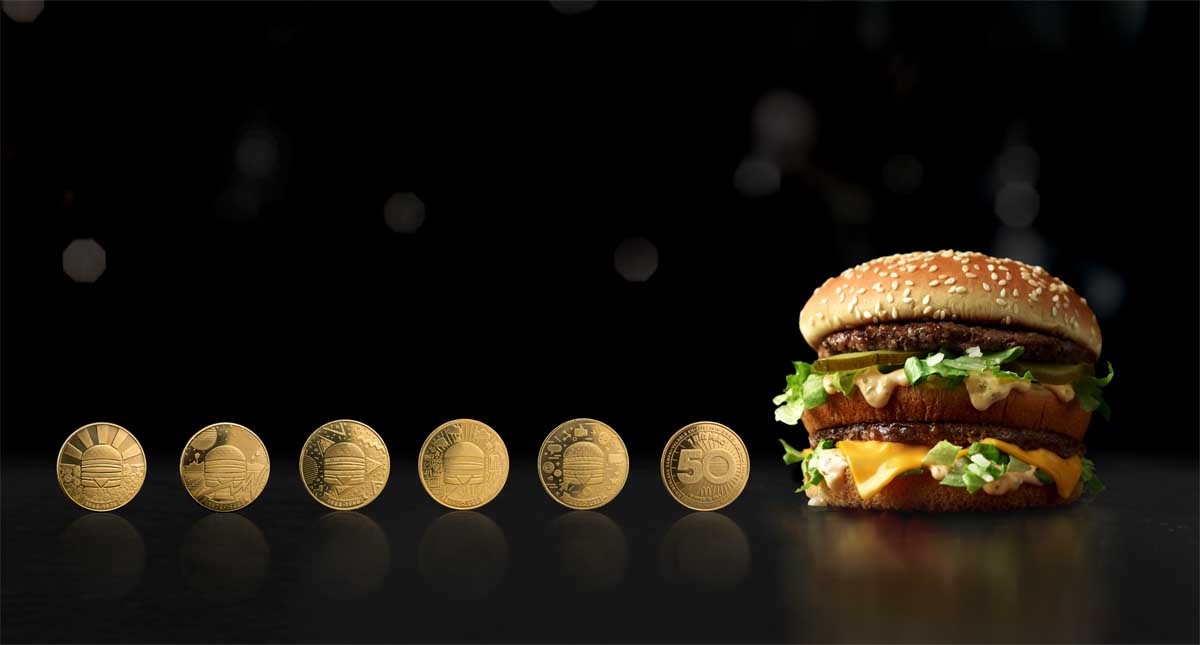 La cadena de comida rápida con presencia en casi todo el mundo lanzó la moneda virtual canjeable por comida a propósito del 50 aniversario de su hamburguesa Big Mac