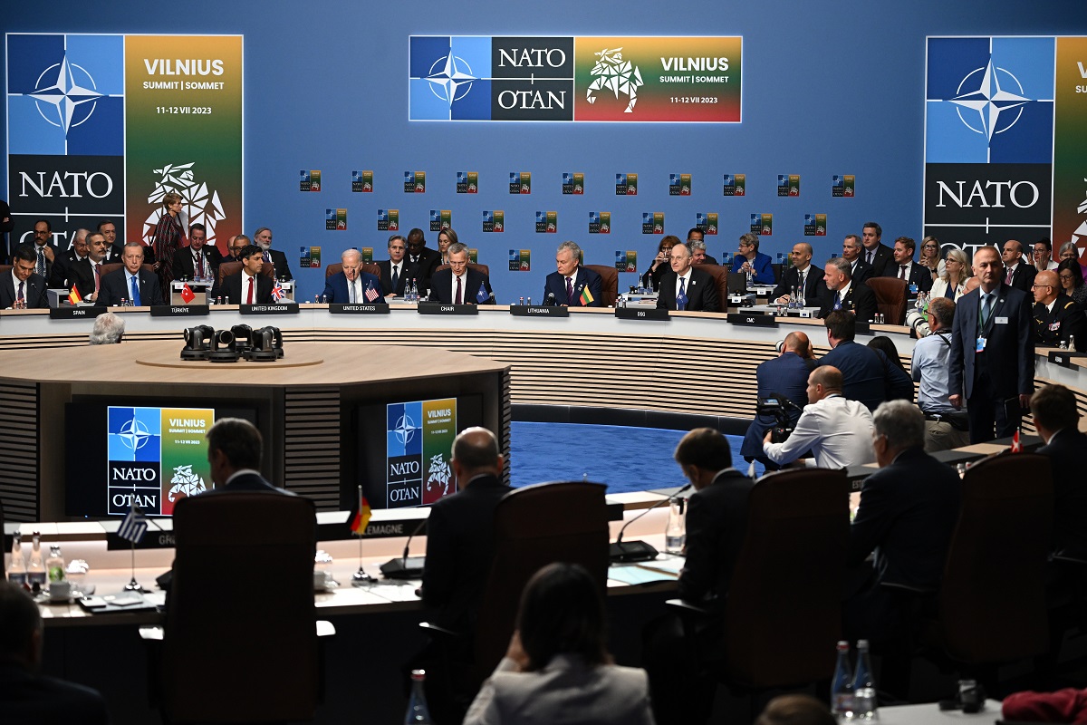 World leaders during the NATO summit in Vilnius. Lithuania (Reference image source: Paul Ellis/PA Wire/dpa)