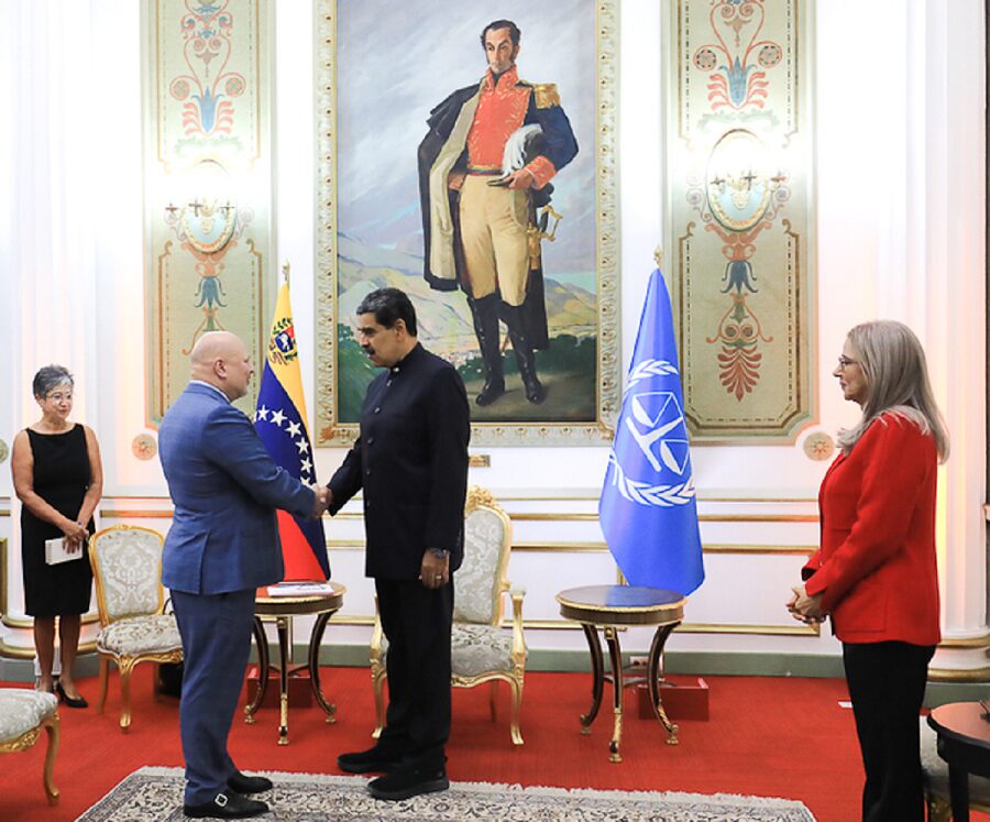 Durante la reunión este lunes 22 de abril con el presidente de Venezuela Nicolás Maduro, el fiscal general de la Corte Penal Internacional (CPI), Karim Khan, reiteró la apertura de una oficina en Venezuela